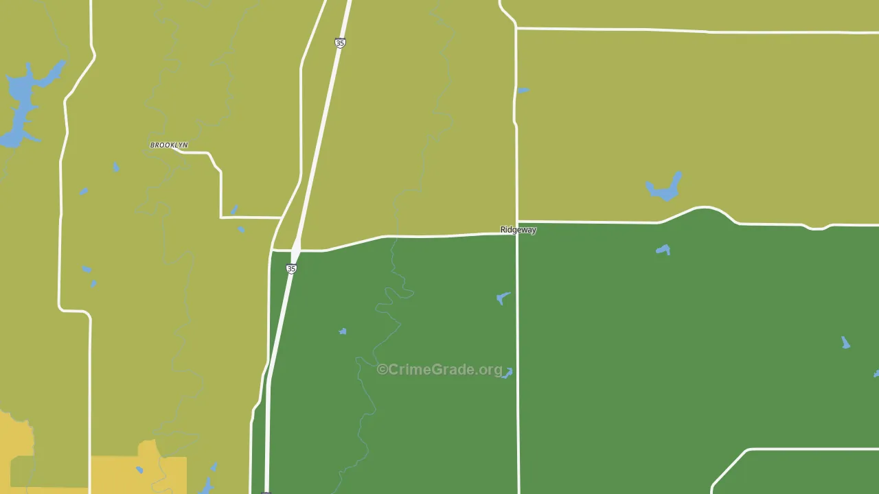 Ridgeway, MO Map of Vandalism Rates