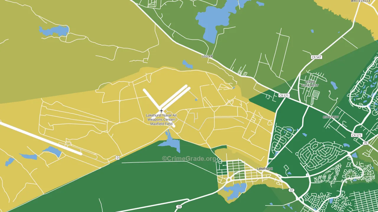 Ridgeway, NJ Map of Vandalism Rates