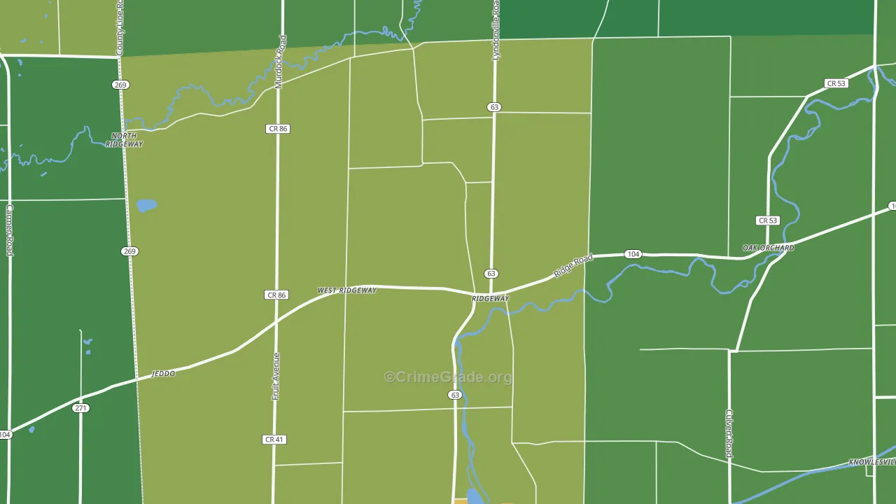 Ridgeway, NY Map of Vandalism Rates