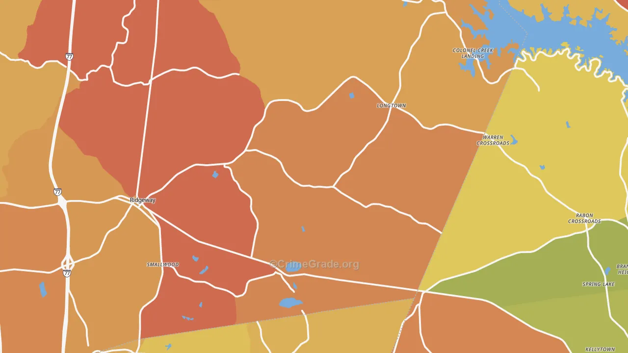 Ridgeway, SC Map of Vandalism Rates