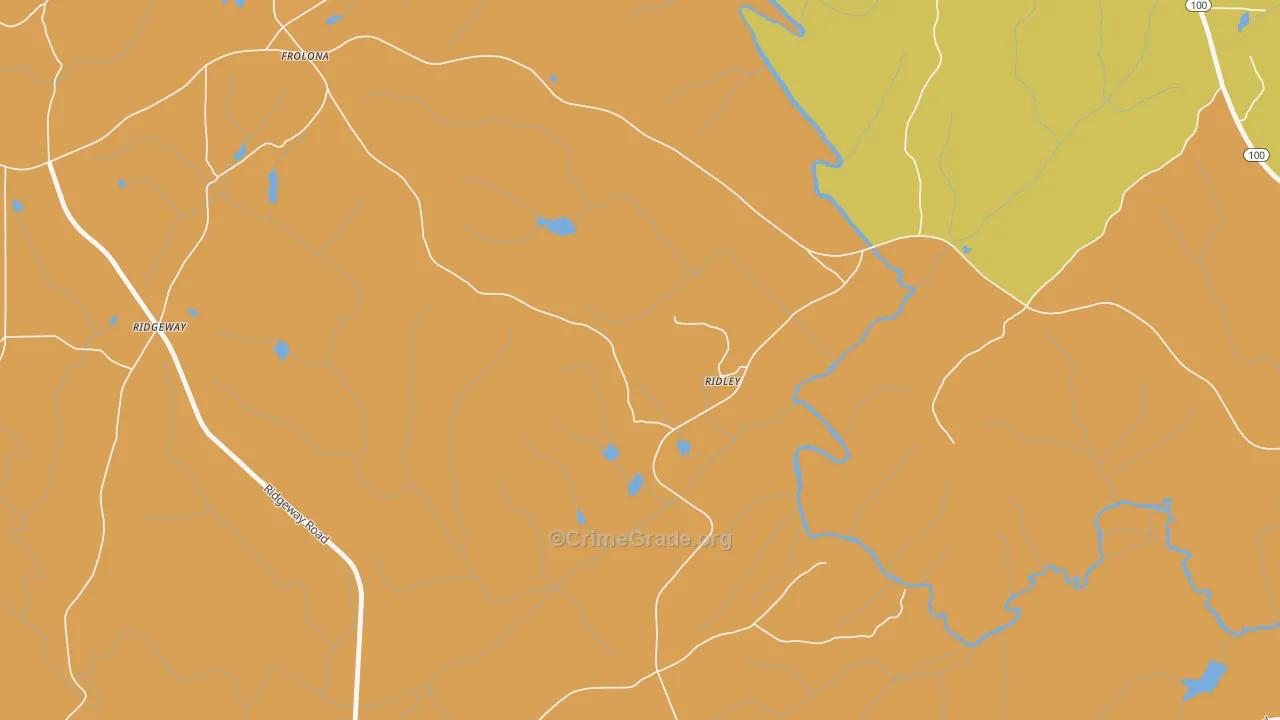 Ridley, GA Map of Vandalism Rates
