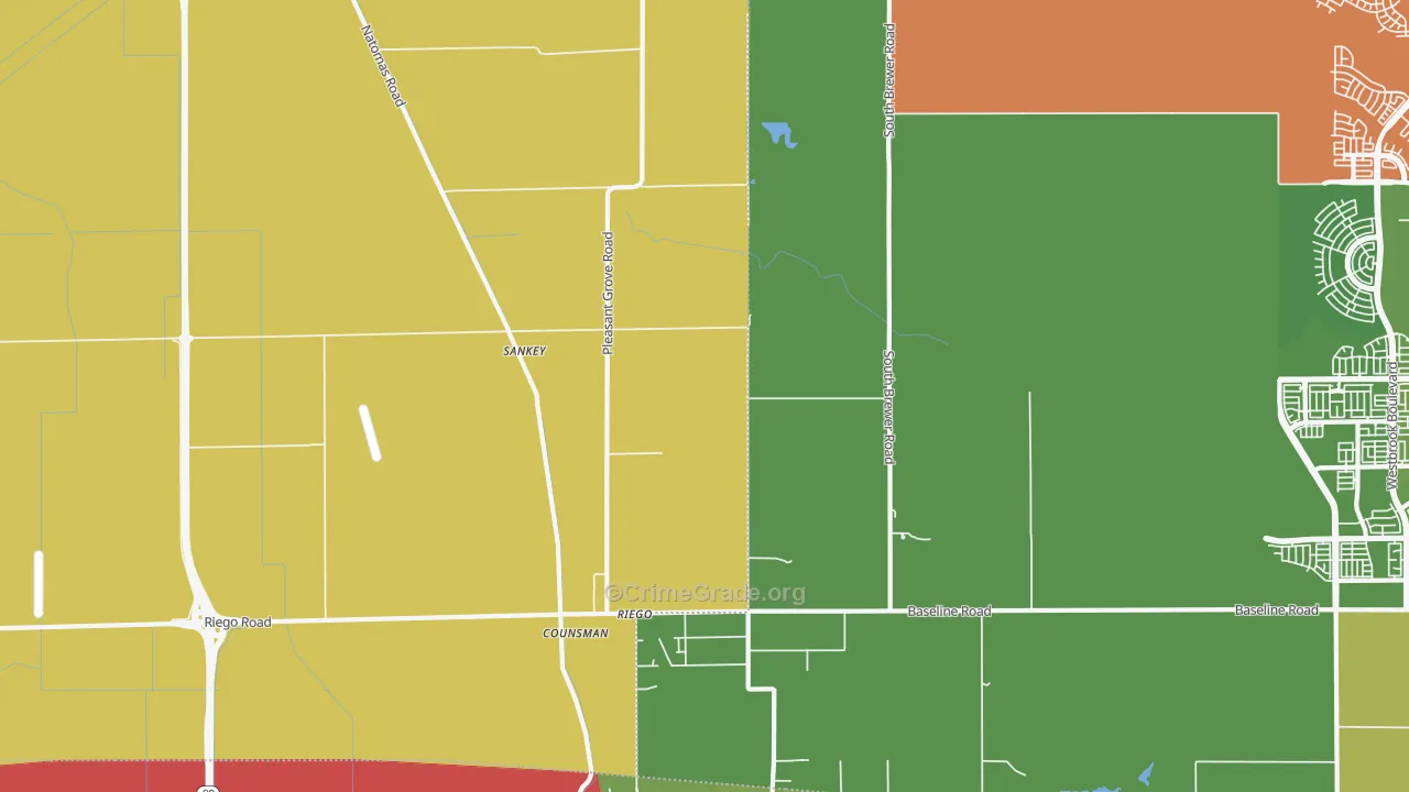 Riego, CA Map of Vandalism Rates