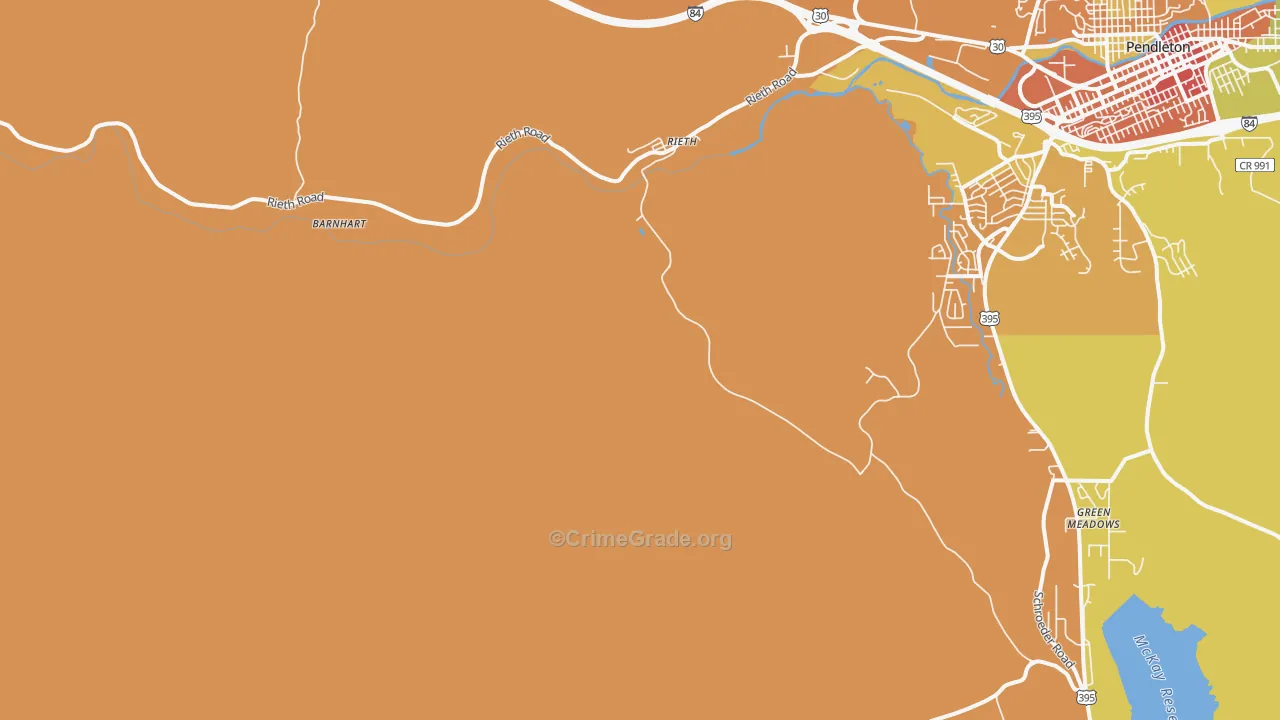 Rieth, OR Map of Vandalism Rates