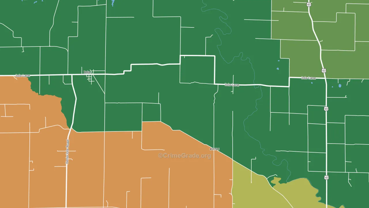 Riffle, IL Map of Vandalism Rates