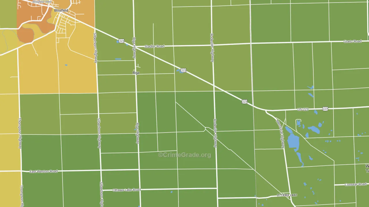 Riga, MI Map of Vandalism Rates