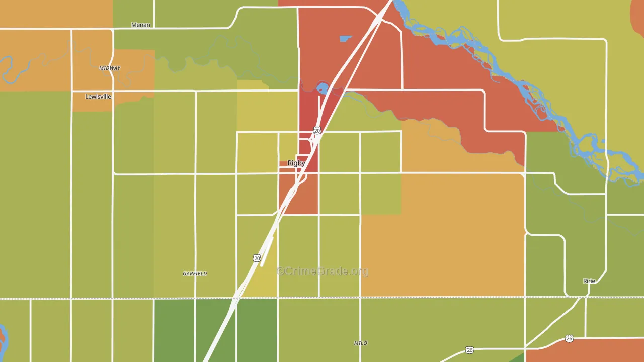 Rigby, ID Map of Vandalism Rates