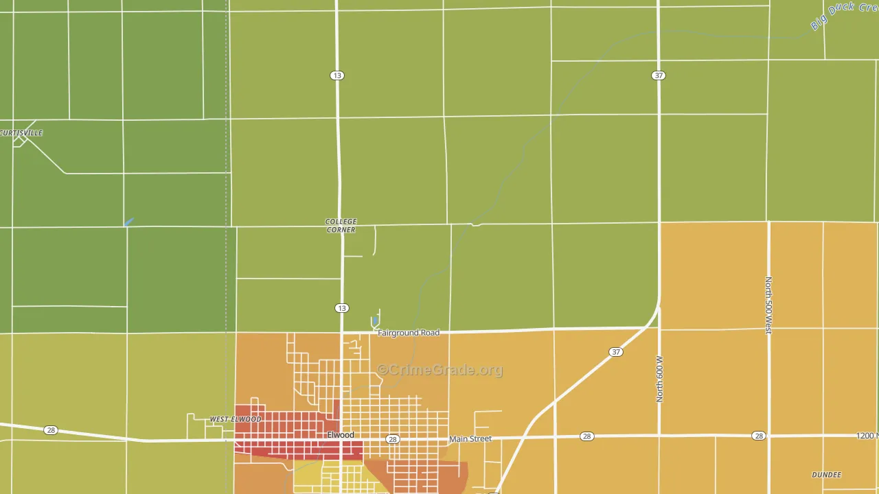 Rigdon, IN Map of Vandalism Rates