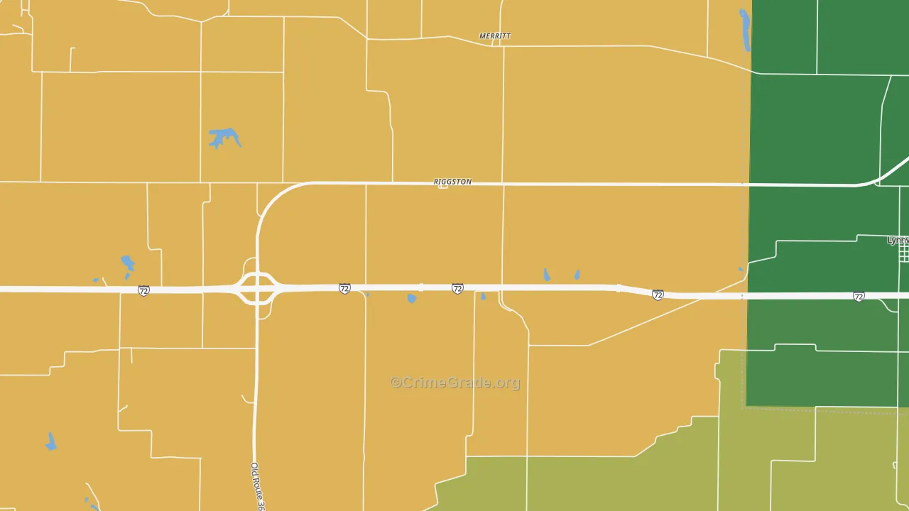 Riggston, IL Map of Vandalism Rates