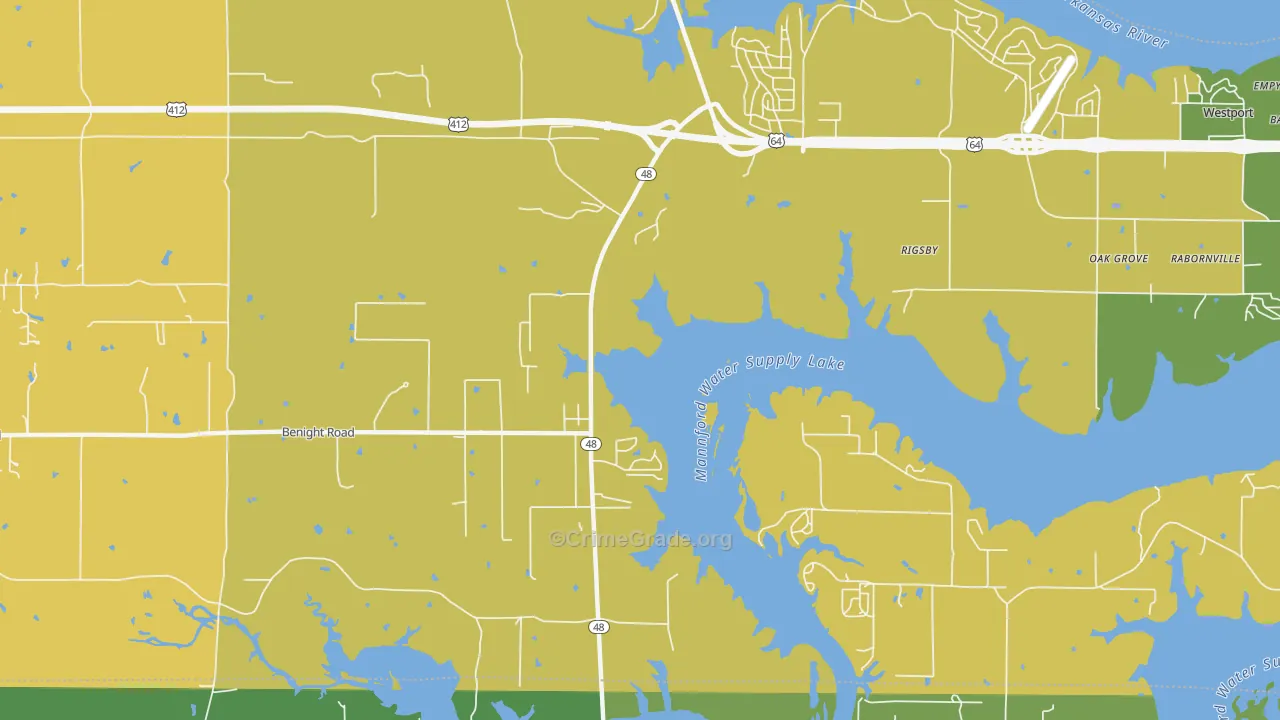 Rigsby, OK Map of Vandalism Rates