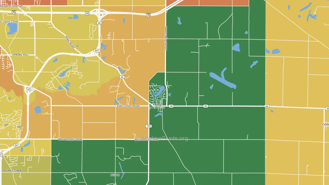 Riley, IN Map of Vandalism Rates