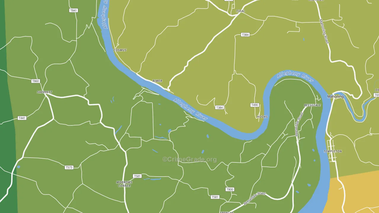 Rimer, PA Map of Vandalism Rates