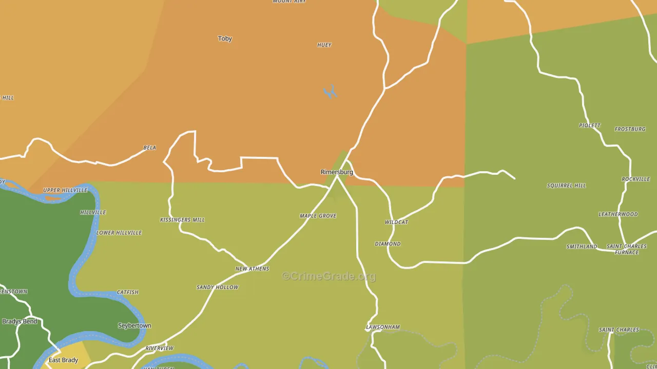 Rimersburg, PA Map of Vandalism Rates