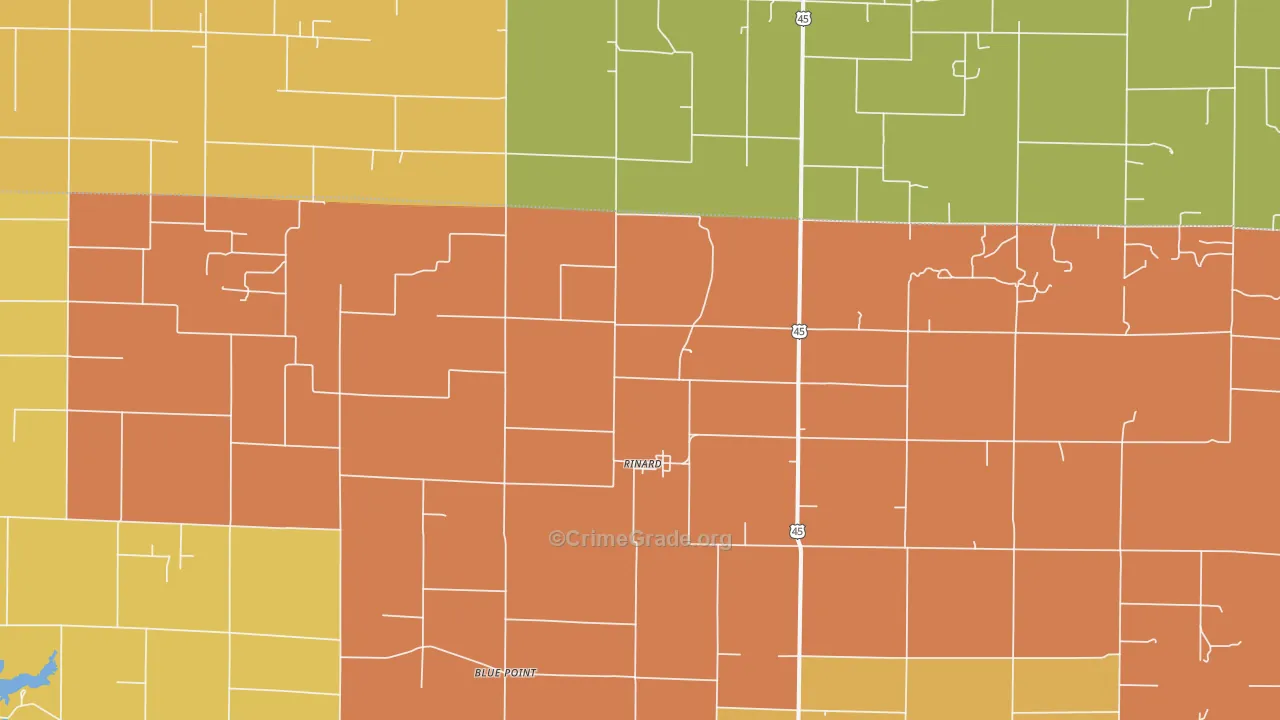 Rinard, IL Map of Vandalism Rates