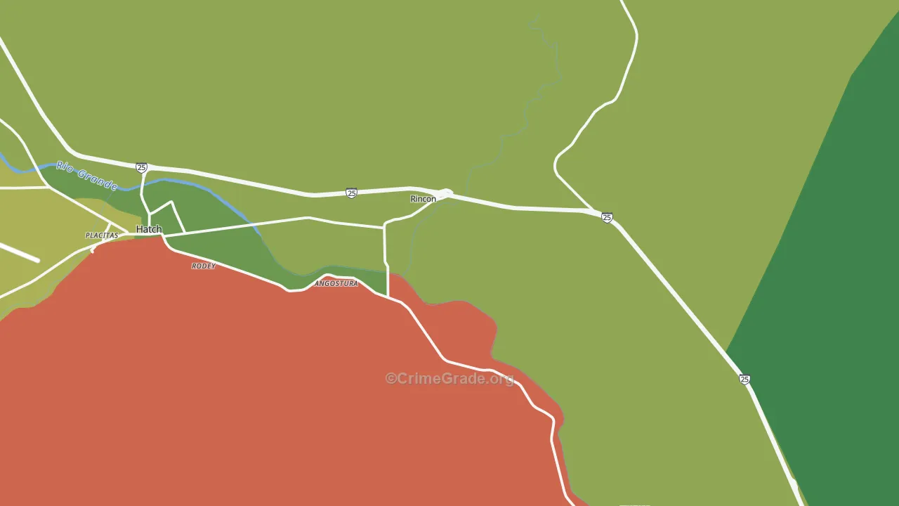 Rincon, NM Map of Vandalism Rates