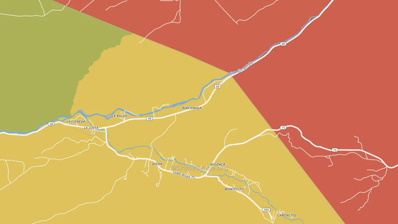 Rinconada, NM Map of Vandalism Rates