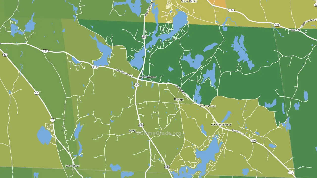 Rindge, NH Map of Vandalism Rates