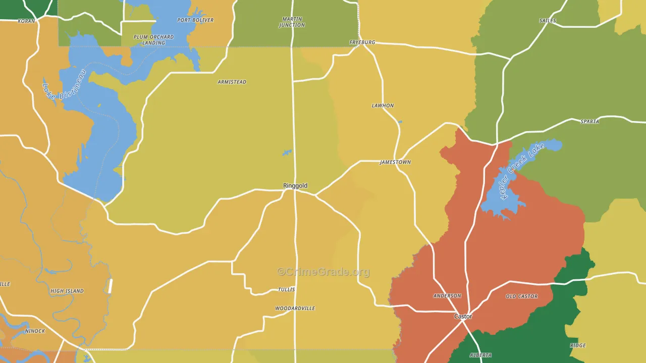 Ringgold, LA Map of Vandalism Rates