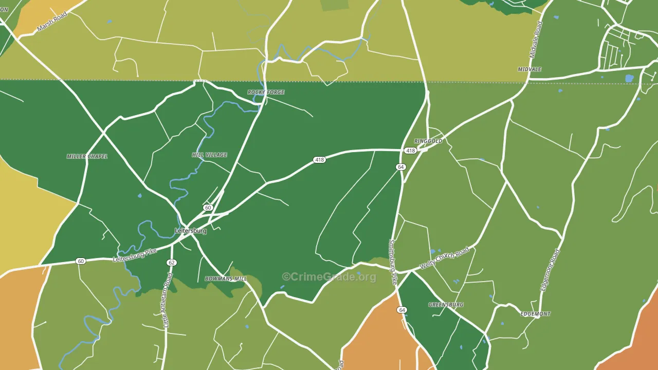 Ringgold, MD Map of Vandalism Rates