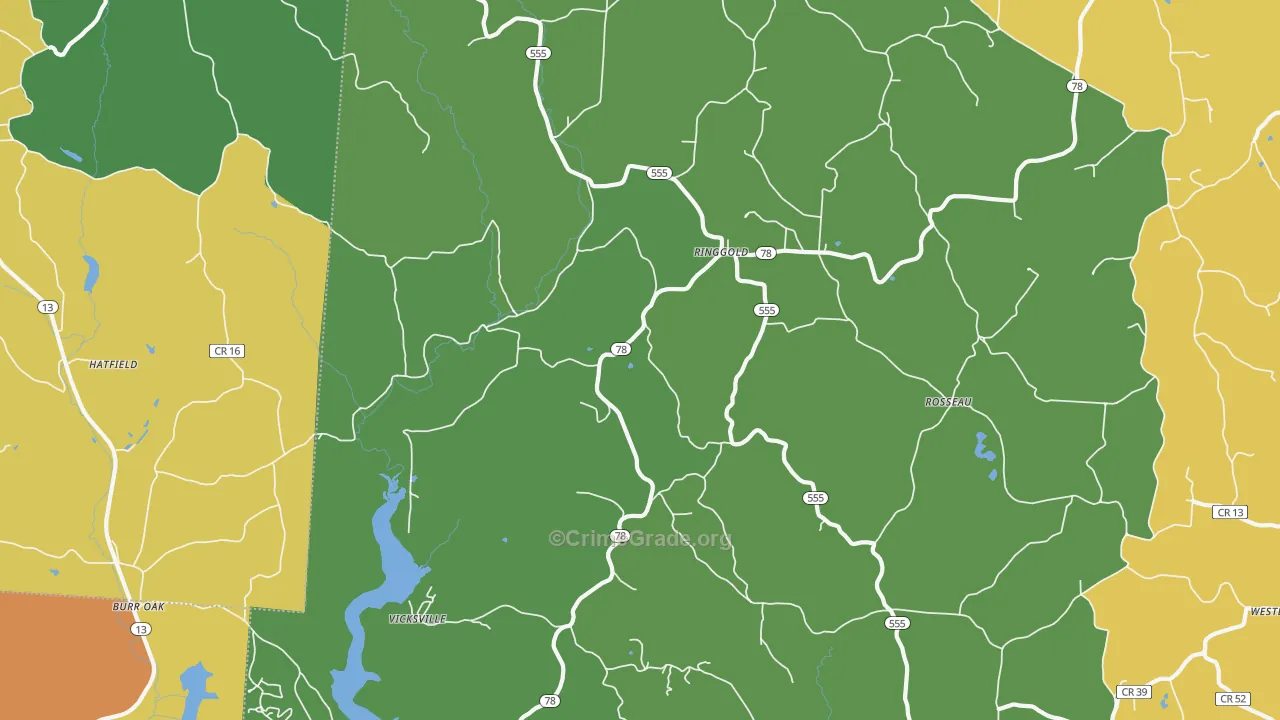 Ringgold, OH Map of Vandalism Rates