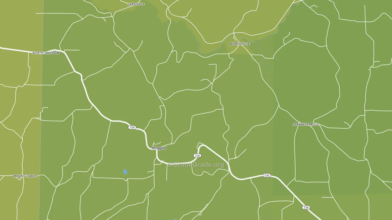 Ringgold, PA Map of Vandalism Rates