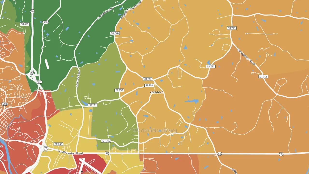 Ringgold, VA Map of Vandalism Rates