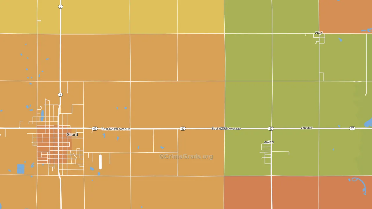 Ringo, KS Map of Vandalism Rates