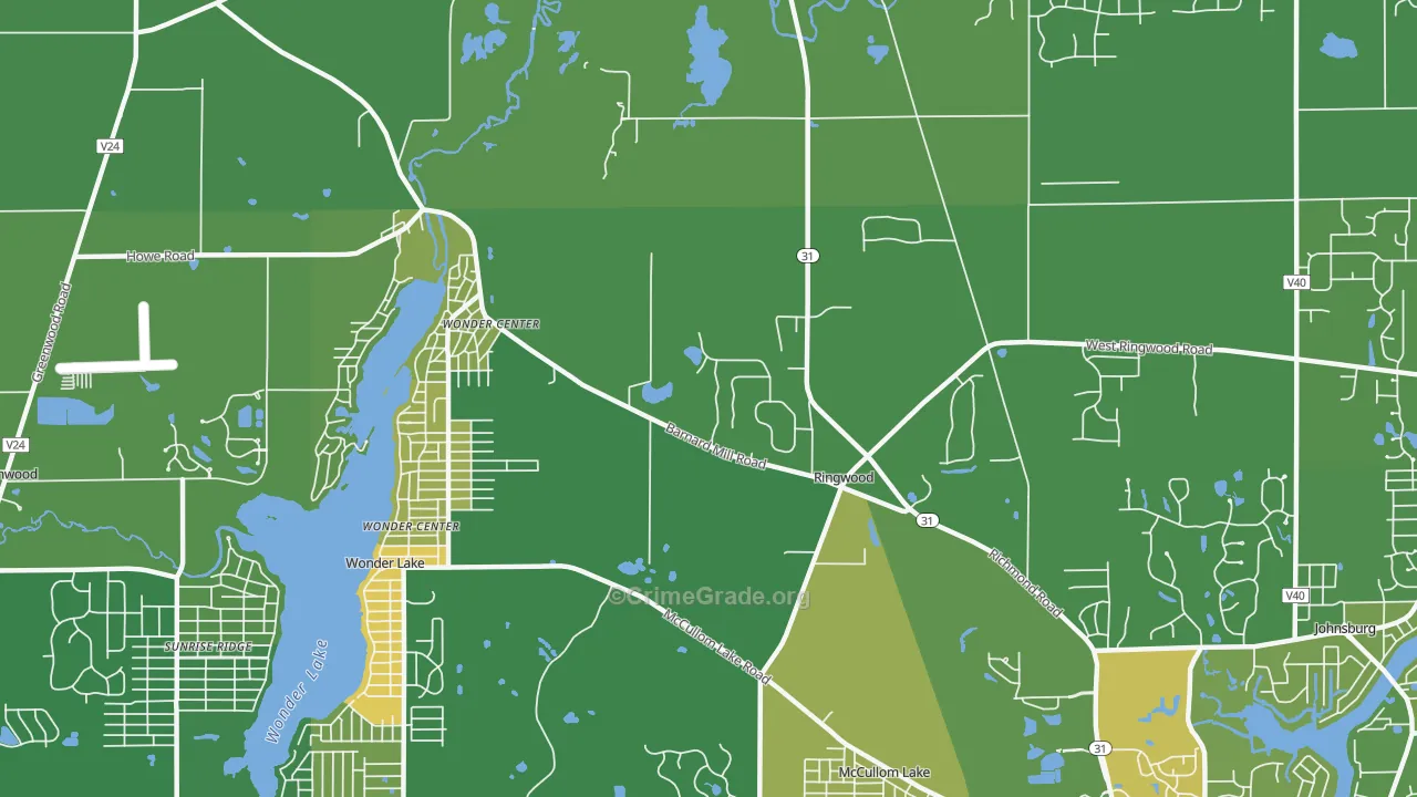 Ringwood, IL Map of Vandalism Rates
