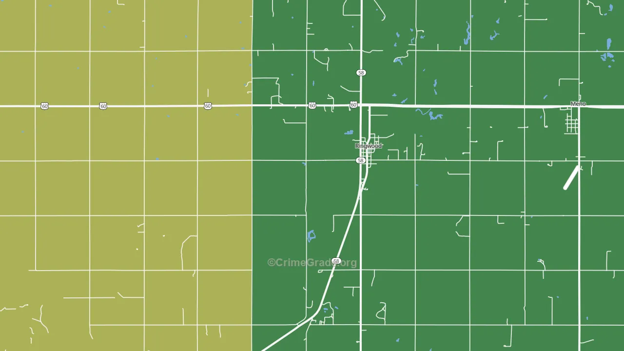 Ringwood, OK Map of Vandalism Rates