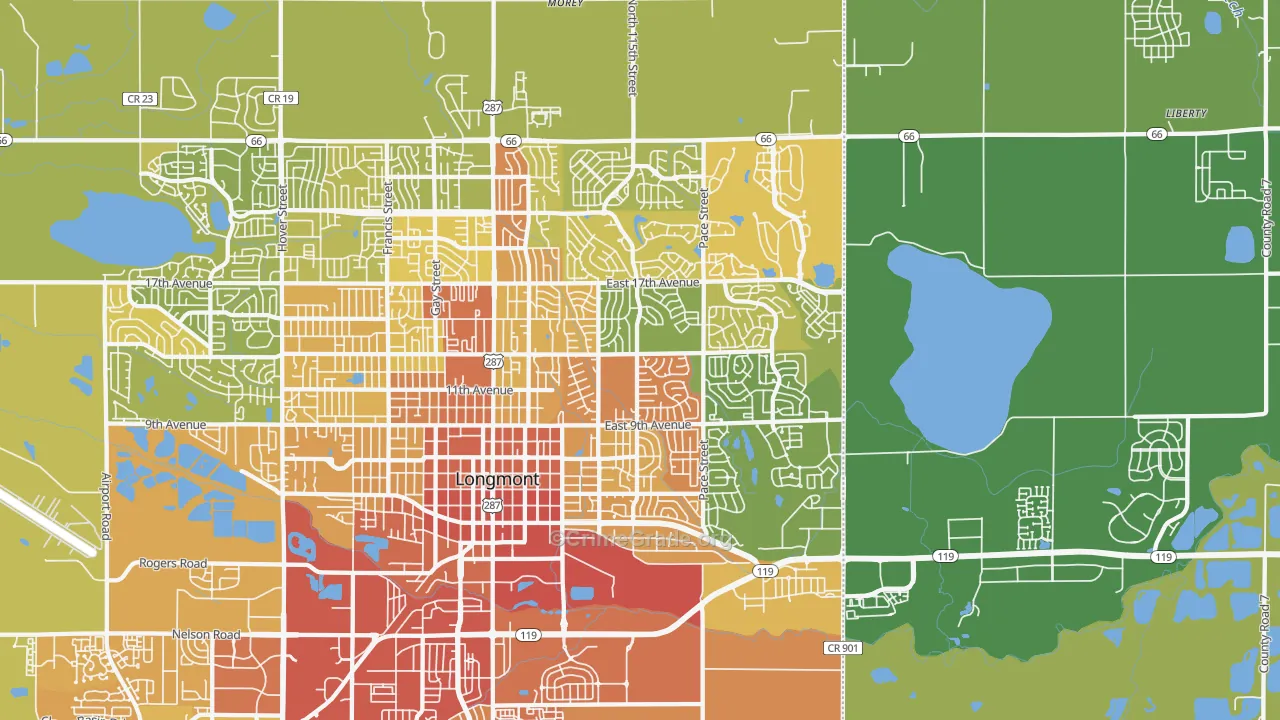 Rinn, CO Map of Vandalism Rates