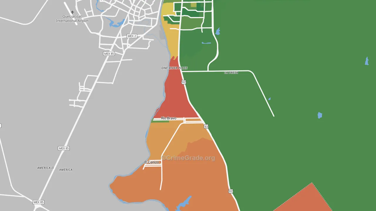 Rio Bravo, TX Map of Vandalism Rates