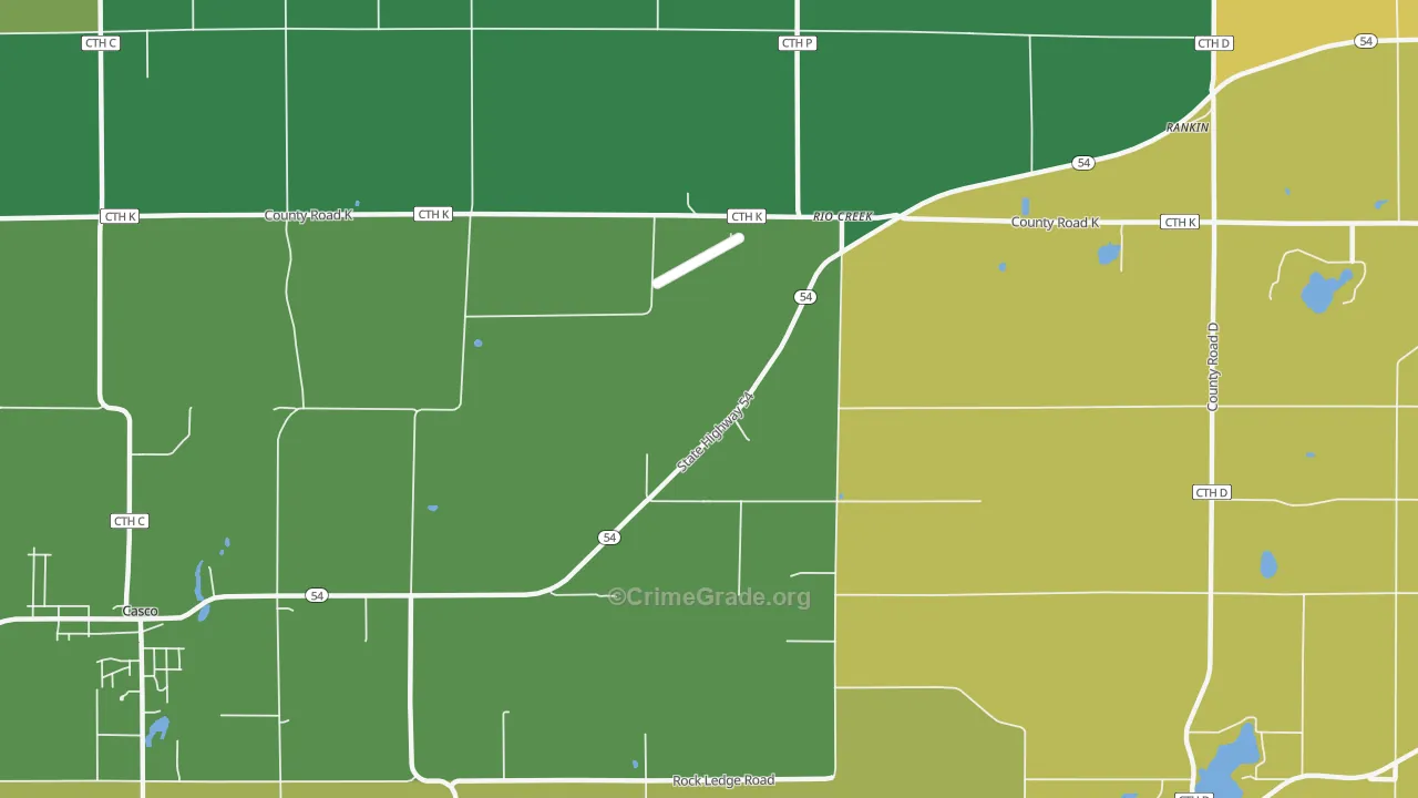 Rio Creek, WI Map of Vandalism Rates