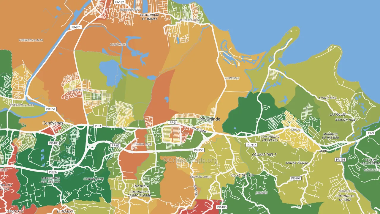 Rio Grande, PR Map of Vandalism Rates