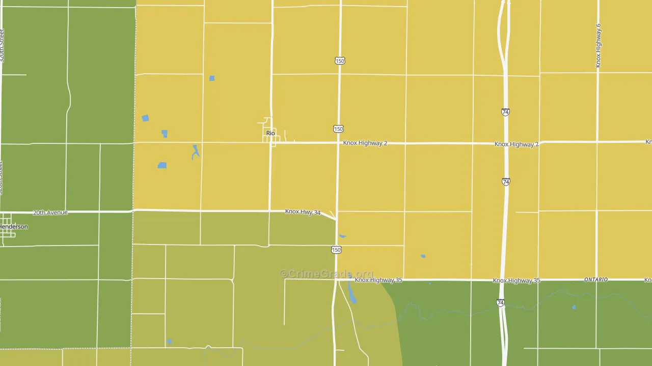 Rio, IL Map of Vandalism Rates
