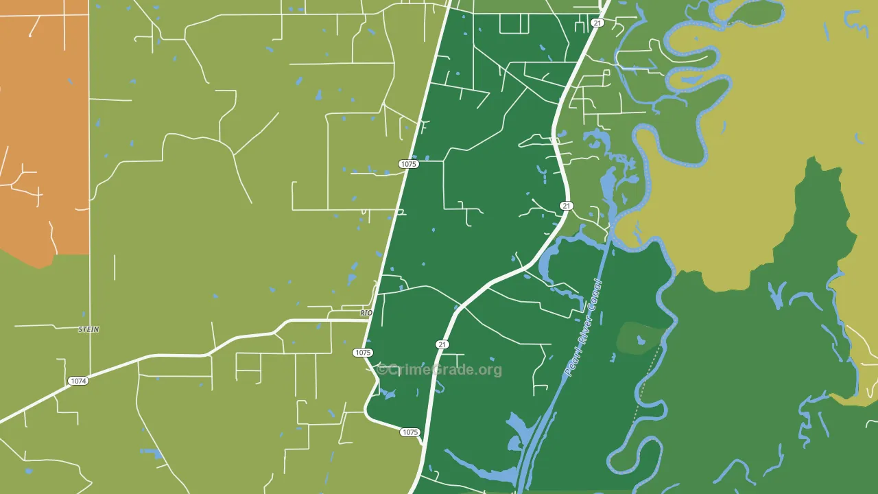 Rio, LA Map of Vandalism Rates