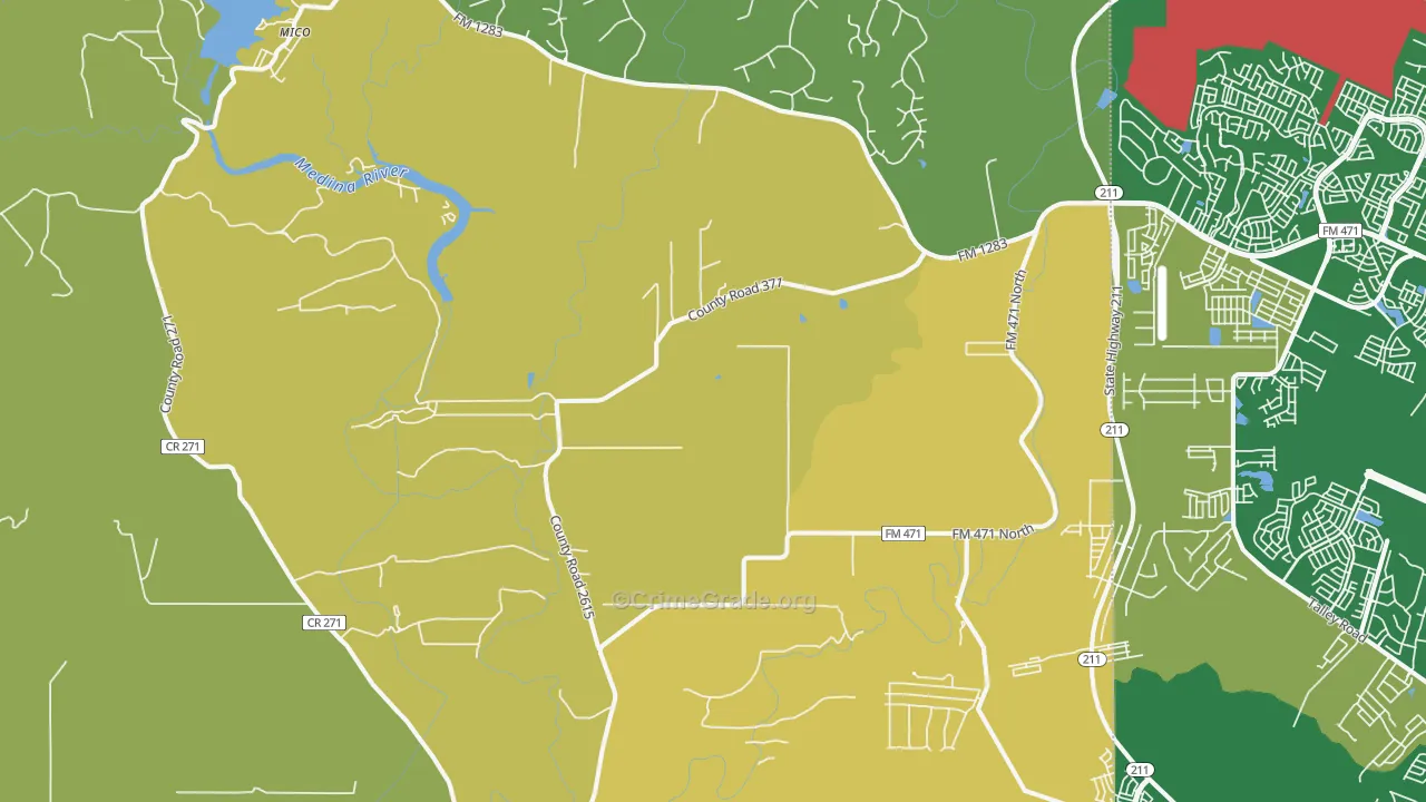 Rio Medina, TX Map of Vandalism Rates