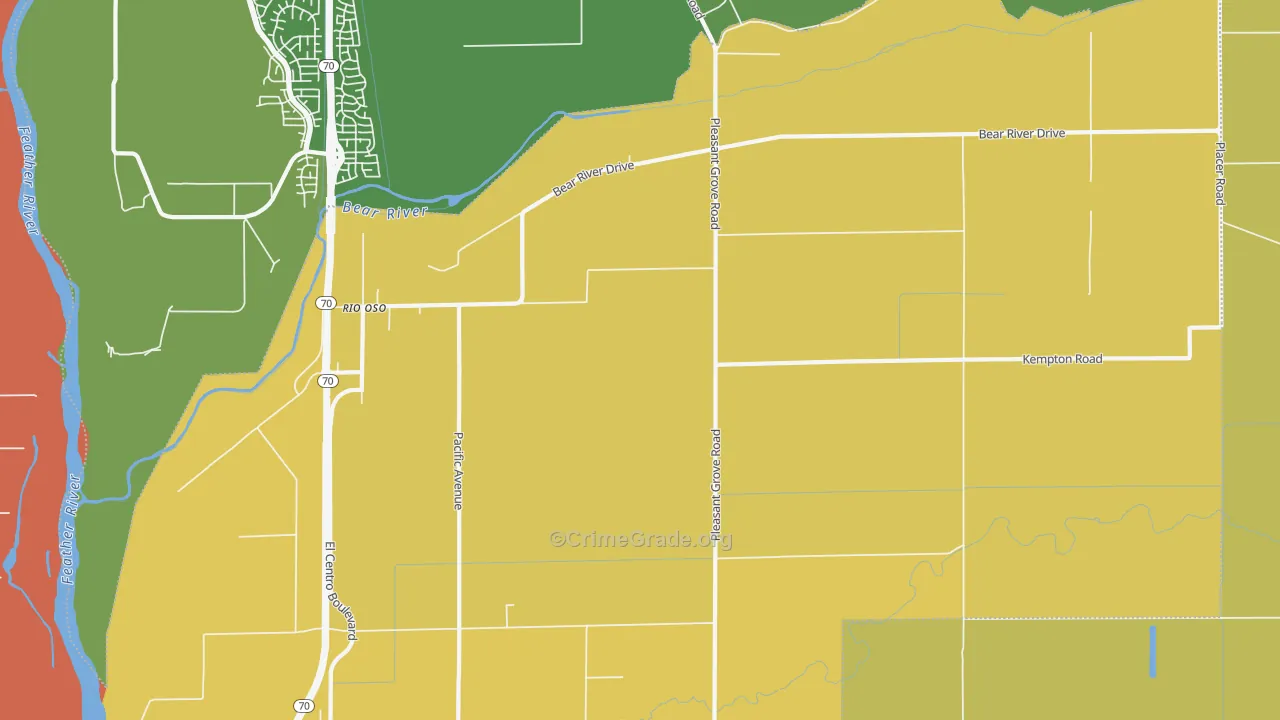 Rio Oso, CA Map of Vandalism Rates