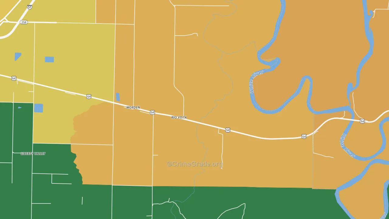 Rio Vista, AR Map of Vandalism Rates