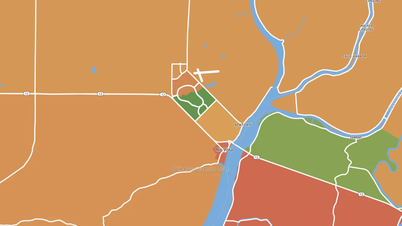 Rio Vista, CA Map of Vandalism Rates