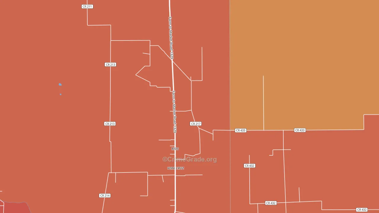 Rios, TX Map of Vandalism Rates