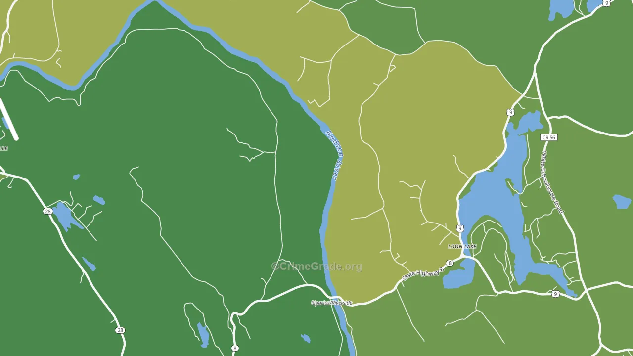 Riparius, NY Map of Vandalism Rates