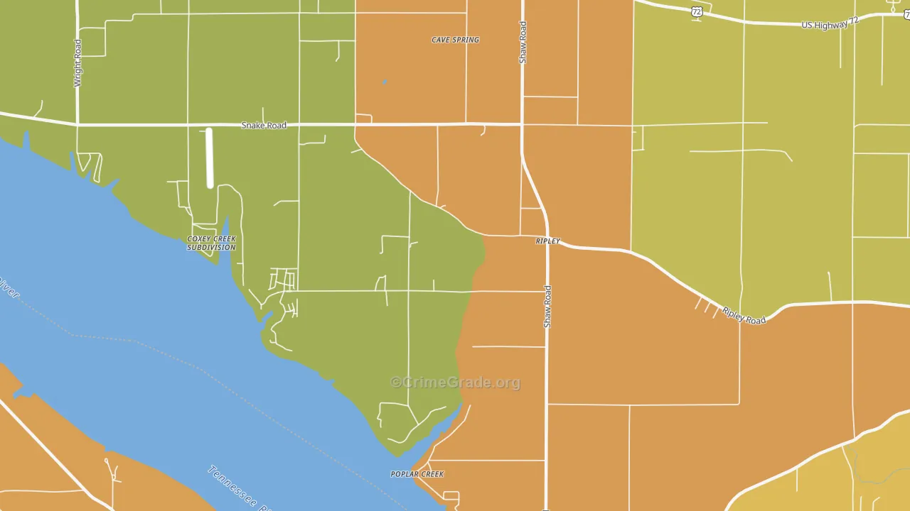 Ripley, AL Map of Vandalism Rates