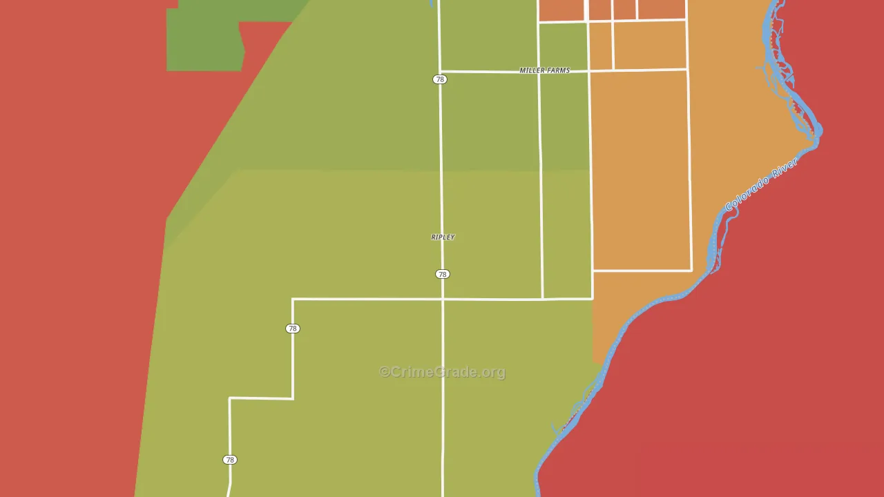 Ripley, CA Map of Vandalism Rates