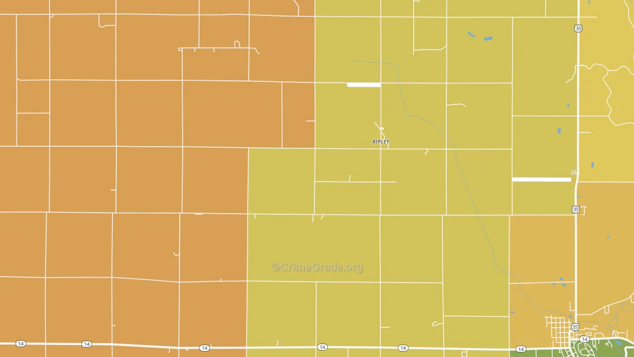 Ripley, IN Map of Vandalism Rates