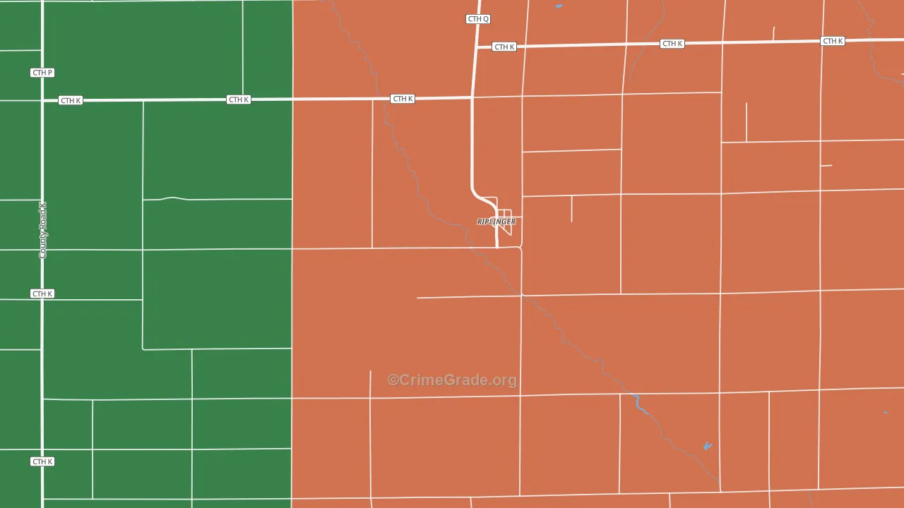 Riplinger, WI Map of Vandalism Rates