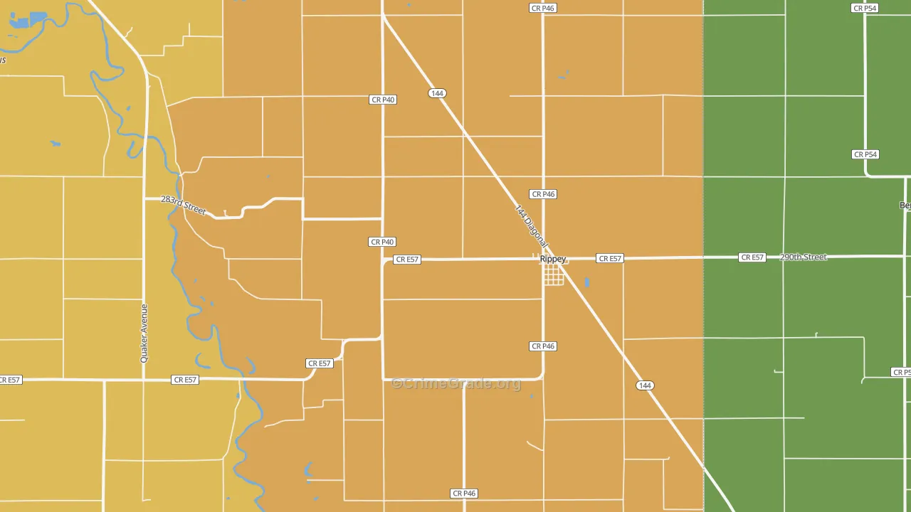 Rippey, IA Map of Vandalism Rates