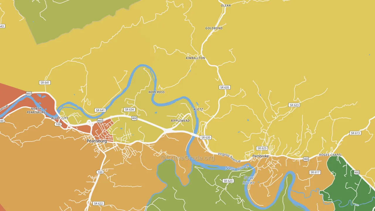 Ripplemead, VA Map of Vandalism Rates