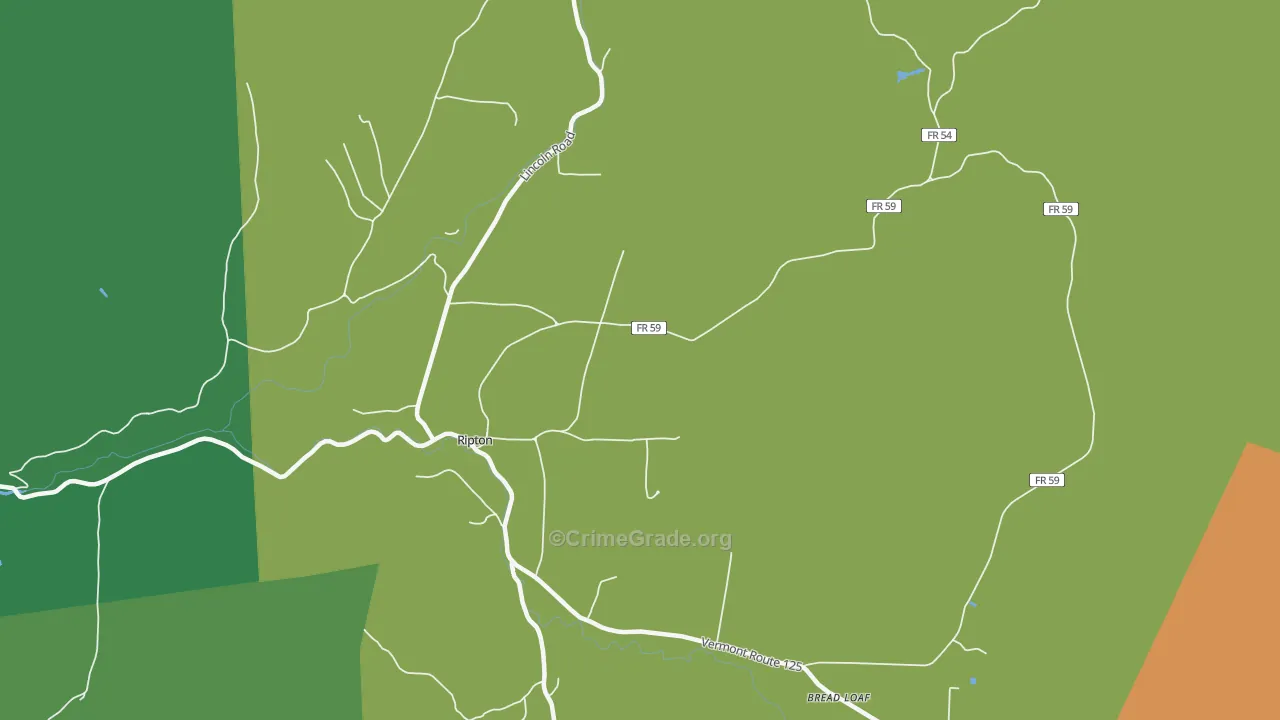 Ripton, VT Map of Vandalism Rates