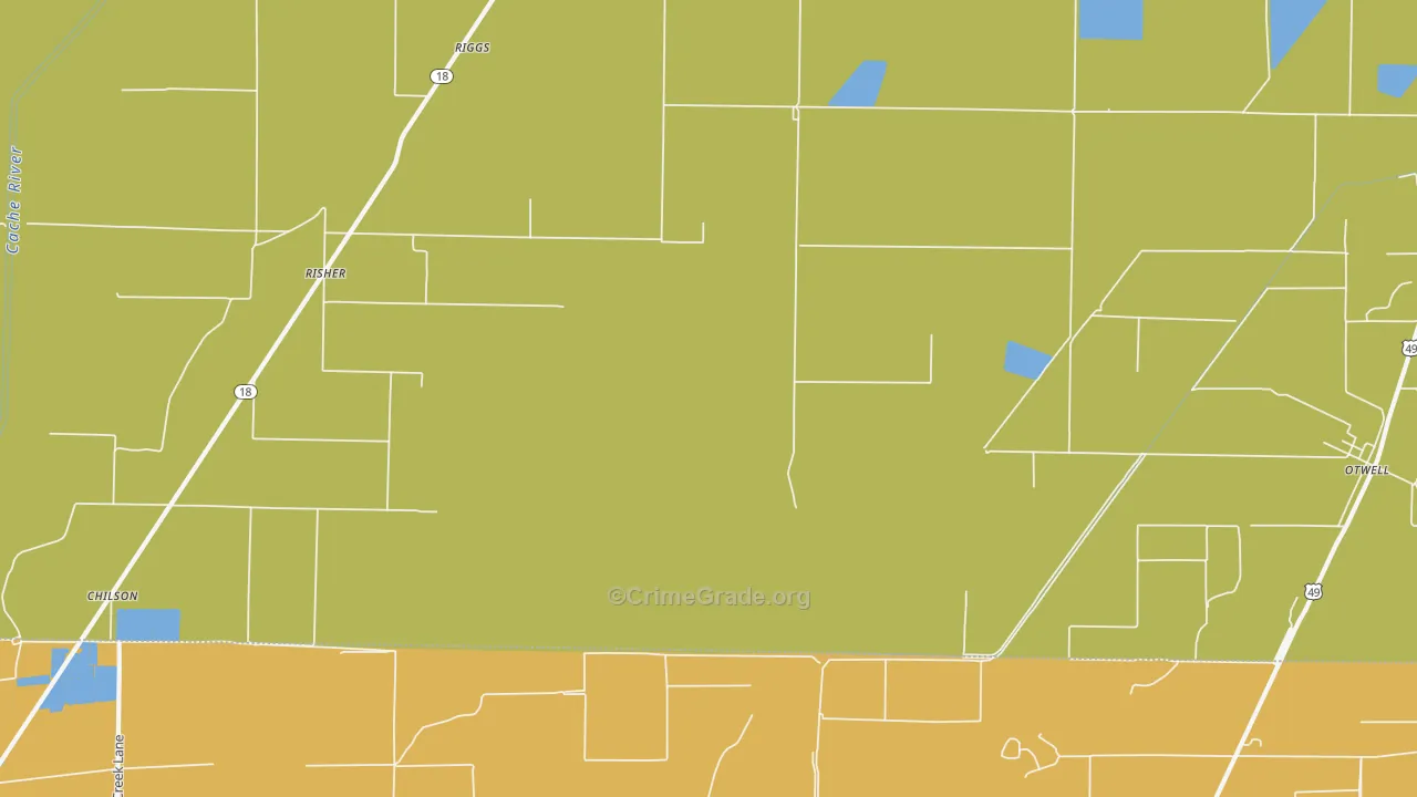Risher, AR Map of Vandalism Rates