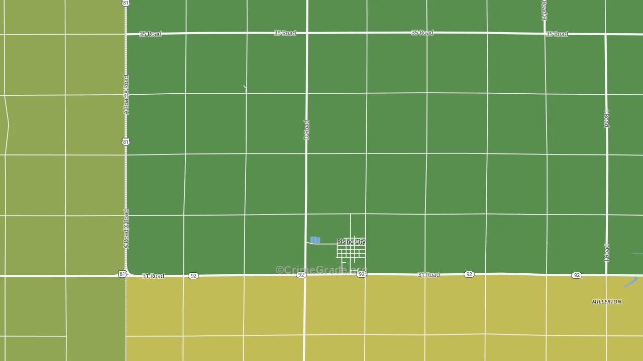 Rising City, NE Map of Vandalism Rates