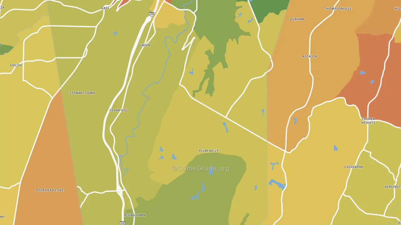 Rising Fawn, GA Map of Vandalism Rates